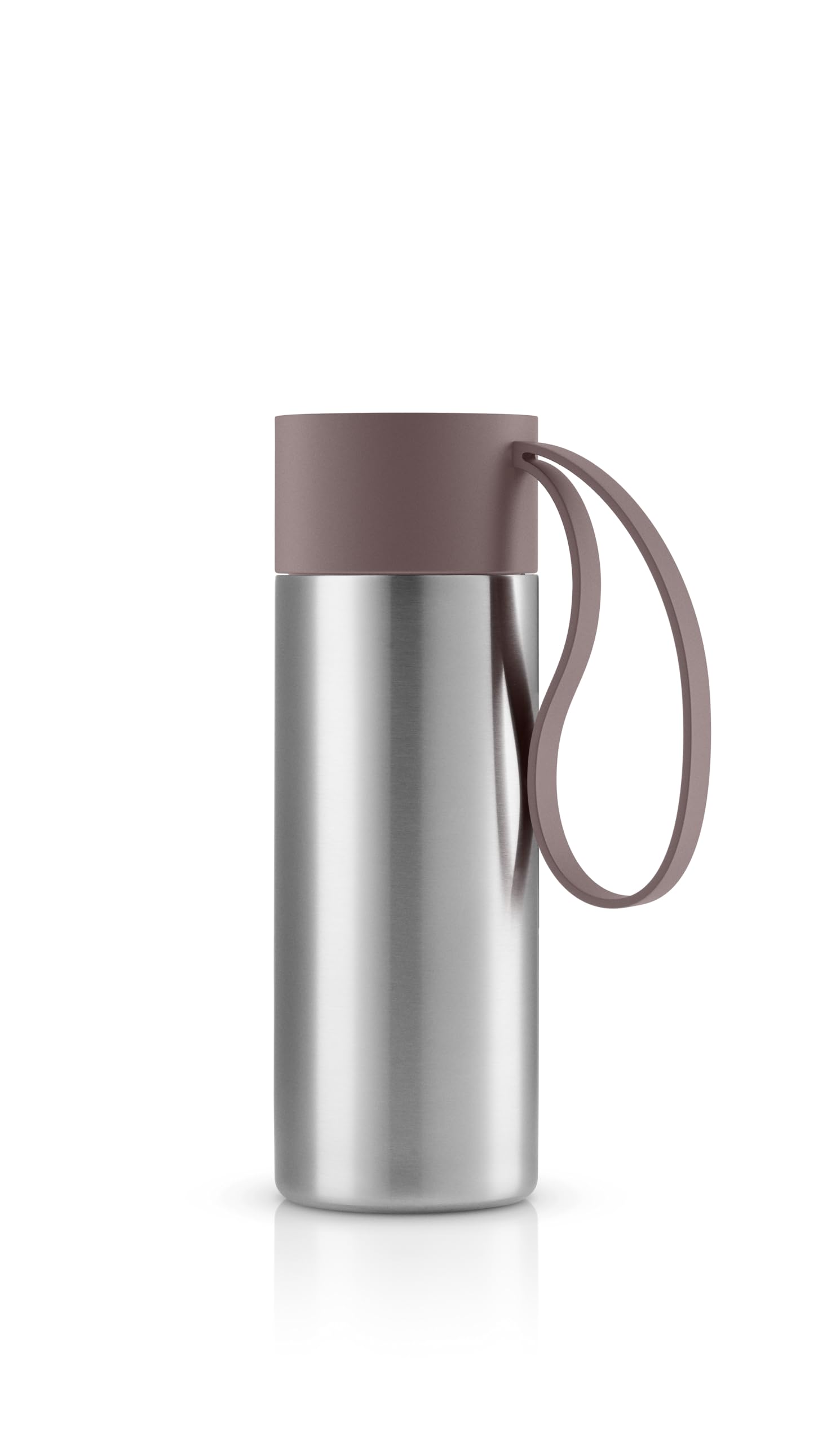 Eva Solo | To Go Cup 0.35 L Vintage Brown | Double-Walled Thermo Cup with Vacuum Insulation | Stylish Danish Design with Practical Easy Grab Strap & Click Lid | Vintage Brown