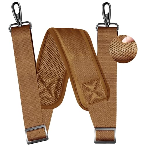 Image of ZINZ 79 inch Shoulder Strap, Extra-thick Fixed Cushion Pad and Dual Clasps Universal Replacement Strap with Metal Swivel Hooks for Laptop Bags, Luggage Bags, Camera, Crossbody(Khaki)