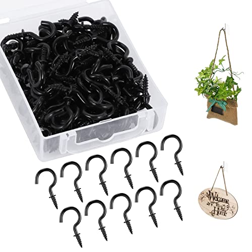 120 Pcs 1/2 Inch Metal Hooks: Screw In Hooks for Wood Mug Key Half Inch Cup Garden Light Fence Wall Hanging Flowerpot