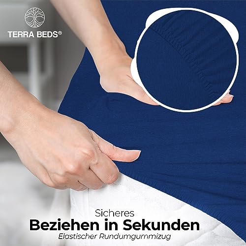 Terra Beds Jersey Spannbettlaken 180x200cm Baumwolle für Matratzen bis 25cm – Ansicht 5