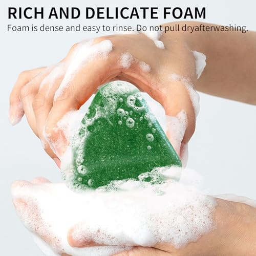 Image of Usman Grass & Oriental Arborvitae Leaf Shampoo Bar，Solid Shampoo to Strengthen Hair & Reduce Breakage, Deep Cleansing at Roots, Gentle Hair and Scalp Care for Men and Women (Green)