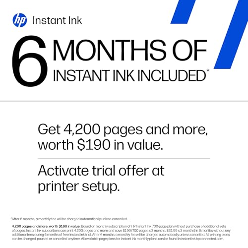 Image of HP DeskJet 4327 Wireless All-in-One Color Inkjet Printer, Scanner, Copier, 6 Month Trial of Instant Ink Included, AI-Capable (B3ZF6A)