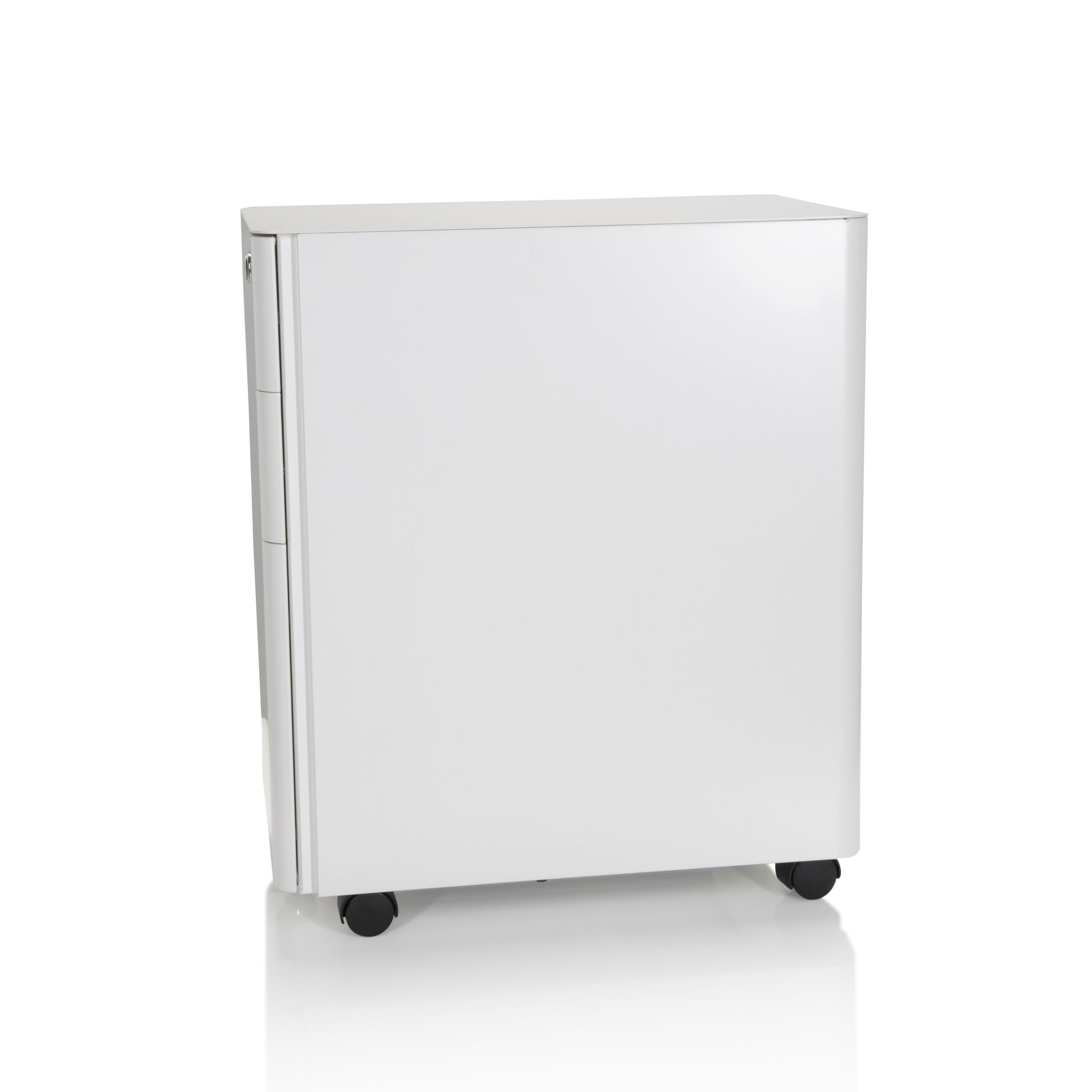 hjh OFFICE 743018 Rollcontainer schmal Color I Stahl Weiß Schubladenschrank mit Rollen, A4 Hängeregister, abschließbar