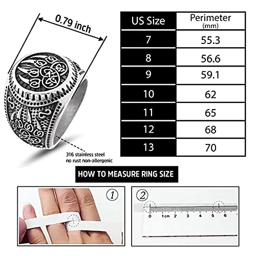 Bavipower Celtic Bear Paw Viking Ring For Men 316L Stainless Steel Norse Scandinavian Vikings Jewelry (8) (Celtic Bear Paw, 7) #TOP4