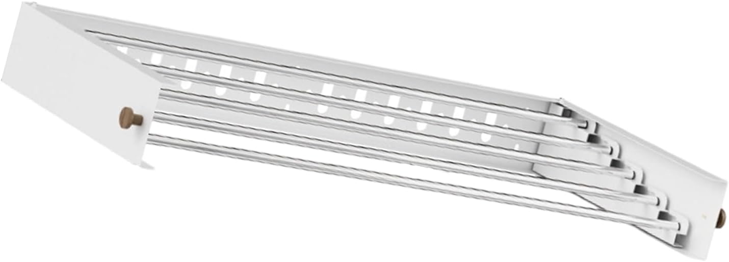 White Metal Space Saving Garment Drying Rack for Small Homes Easy to Store Design