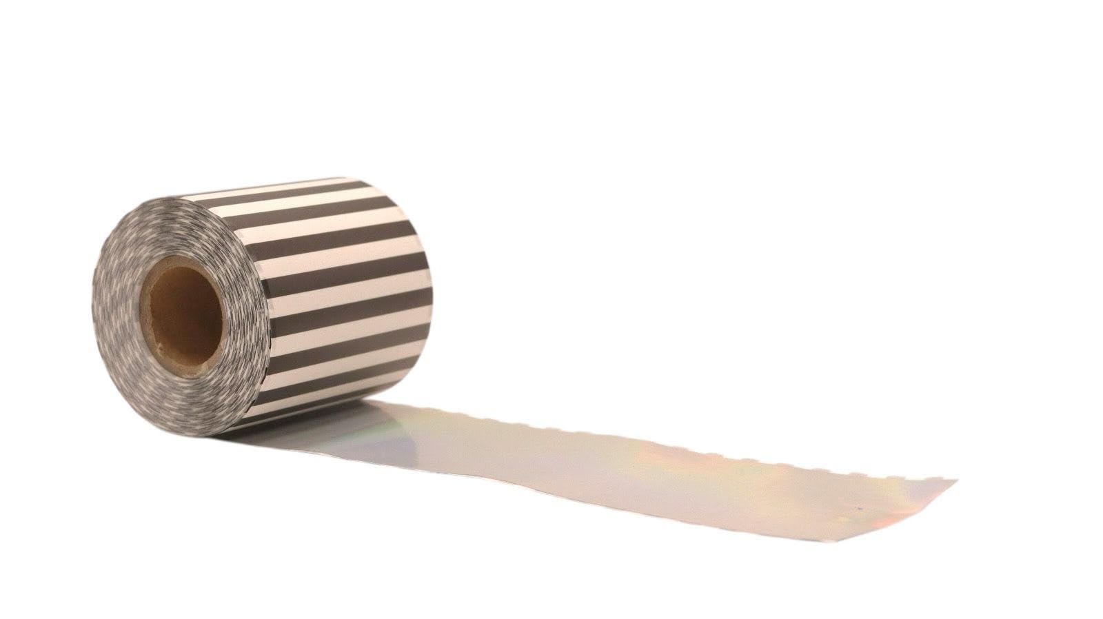 62mm x 20m, Silver Holographic Direct Thermal Label Roll, Continuous Poly Material - Image 3
