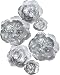 Letjolt Artificial Paper Flower Decorations for Wall Winter Wedding Backdrop Easter Sunday Ornaments Birthday Party Baby Shower Bridal Shower Nursery Wall Decor(Silver Set 6)