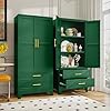 Steel Pantry Cabinet 71 Metal Storage Cabinets with 2 Doors 2 Adjustable Shelf and 2 Drawers Freestanding Storage Cabinet for Bedroom Kitchen Living Room Home Office Green