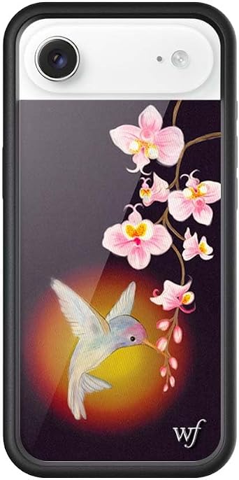 Wildflower Cases - Compatible with iPhone 17 Air | Protective Black Bumper, 6.5ft Drop Test Certified, Women Owned Small Business | Nature Floral Aesthetic Trendy Cute | Hummingbird