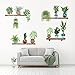 OOTSR Pegatinas de Pared Planta Tropicales, Vinilo Decorativo Plantas en Macetas, Pegatinas de Planta Autoadhesivas y Removibles, para Dormitorio, Sala de Estar, Comedor, Estudio, Tienda