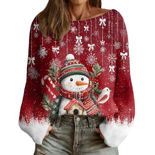 Shirt Glitzer Damen, Partnerlook Oberteil Warm Led Set Witzige Wolle...