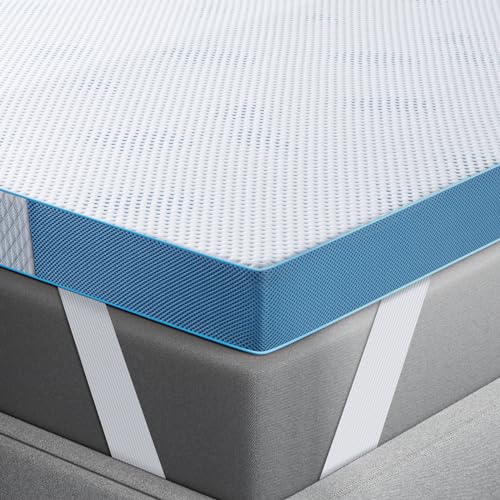 BedStory Gel Topper 90 x 200 cm - 7,6 cm de altura - Protector de colchón de gel H3/H4 de núcleo de espuma fría, cubrecolchón para cama con somier, caravana, sofá cama