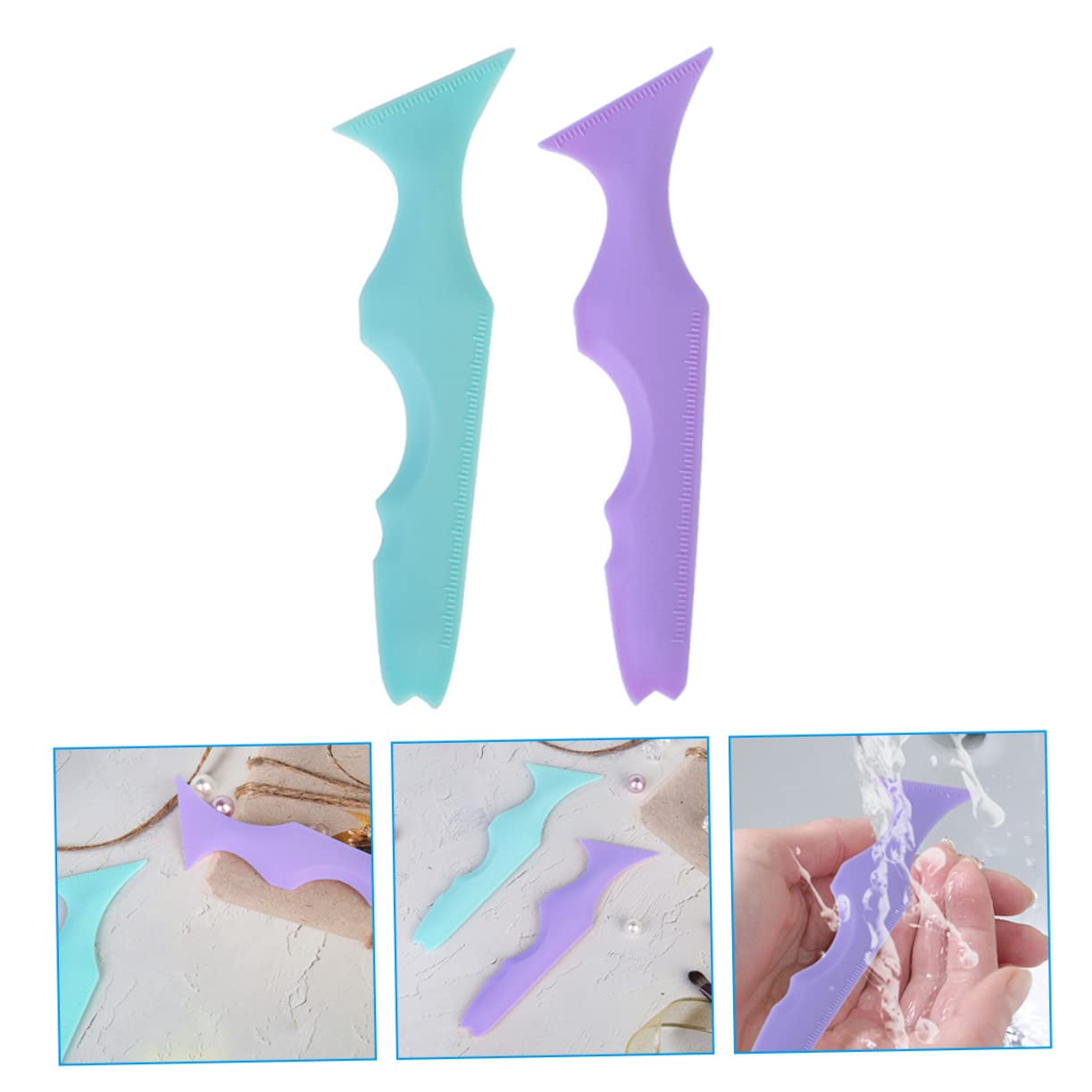 Healeved 10pièces Outils De Maquillage Silicone Pour Eyeliner Stencil à Et Applicateur De Mascara Accessoire Pratique Pour Maquillage Parfait