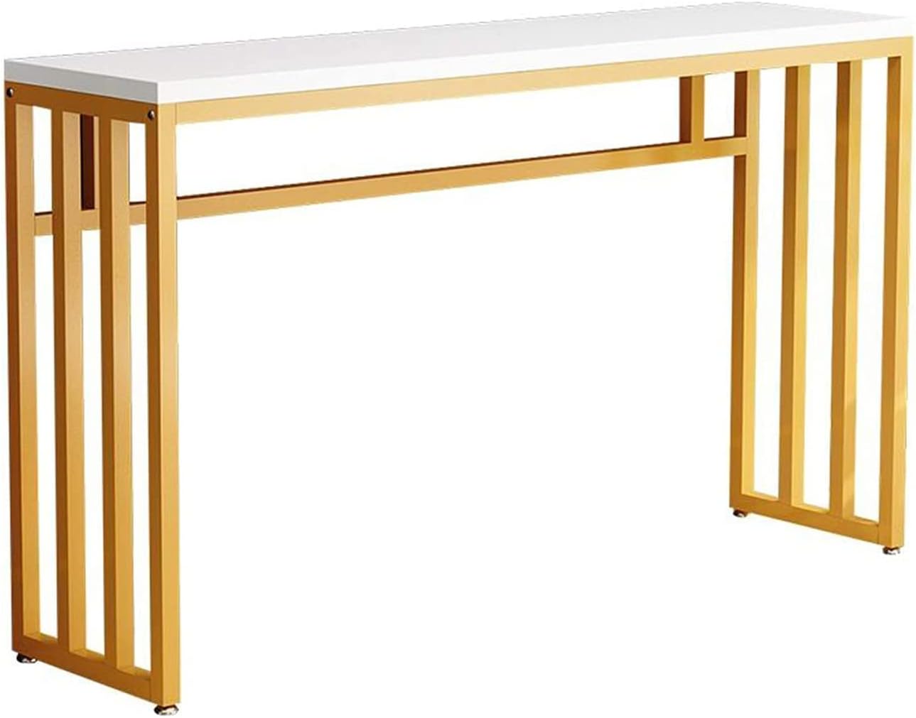 Living Room Sofa Tables, Wood Table Top & Metal Frame Long Table 80cm