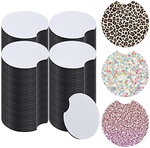 120 posavasos de automóvil de sublimación, posavasos absorbentes para portavasos de automóvil, posavasos de neopreno absorben derrames para mantener