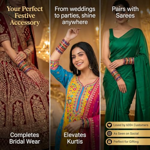 Image of NMII Bangle Set for Women (Multi-Colour)