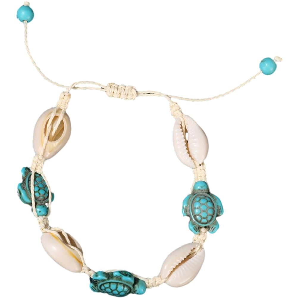 Bracelet De Cheville En Coquillage Pour Femmes Avec Charms Tortue Idéal Pour La Plage Et Les D'Été Bijou Élégant Marin