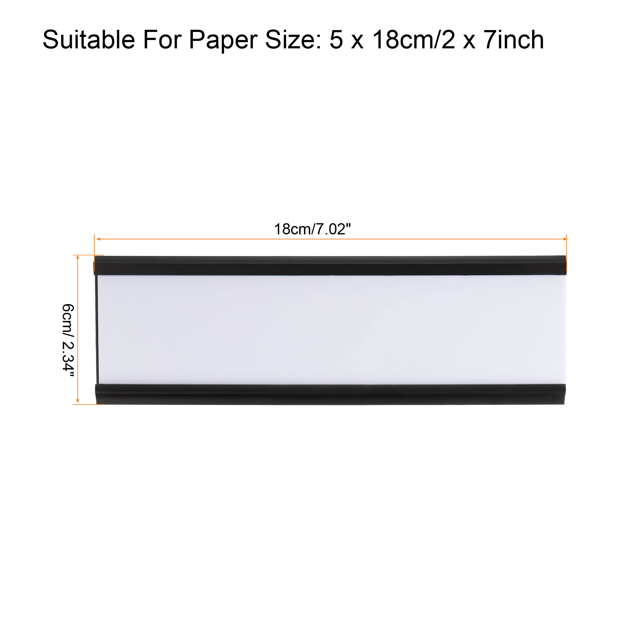 PATIKIL Aluminum Name Plate Holder - 2x7 Inch L-Type Desk Sign With Blank Plate