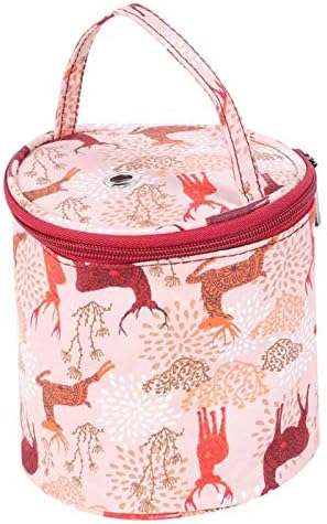 Aigid Crochet bags - Knitting Bag Yarn Storage Bag with Cover and Small Holes Yarn Organizer Bag Travel Storage Bag for Knitting Accessories and Crochet Projects (Small Barrel)