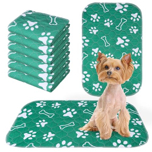 Image of BEAUTYZOO 6 Pack Washable Pee Pads for Dogs, Reusable Puppy Pads for Potty Training, Waterproof Super Absorbent Whelping Pads, Mats Non Slip Against Urine for Small Medium Dogs Cats, 16 inch x 24 inch