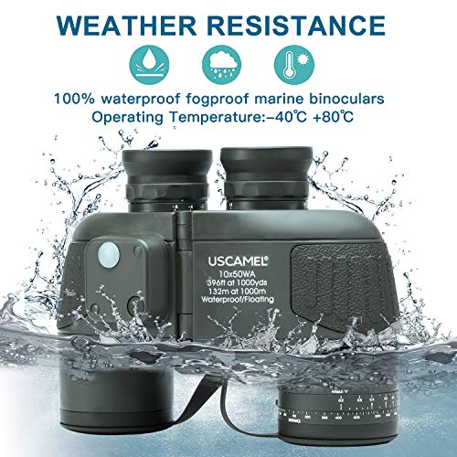 Uscamel UW004 10X50 Marine Binoculars For Adults With Rangefinder Compass thumb #7