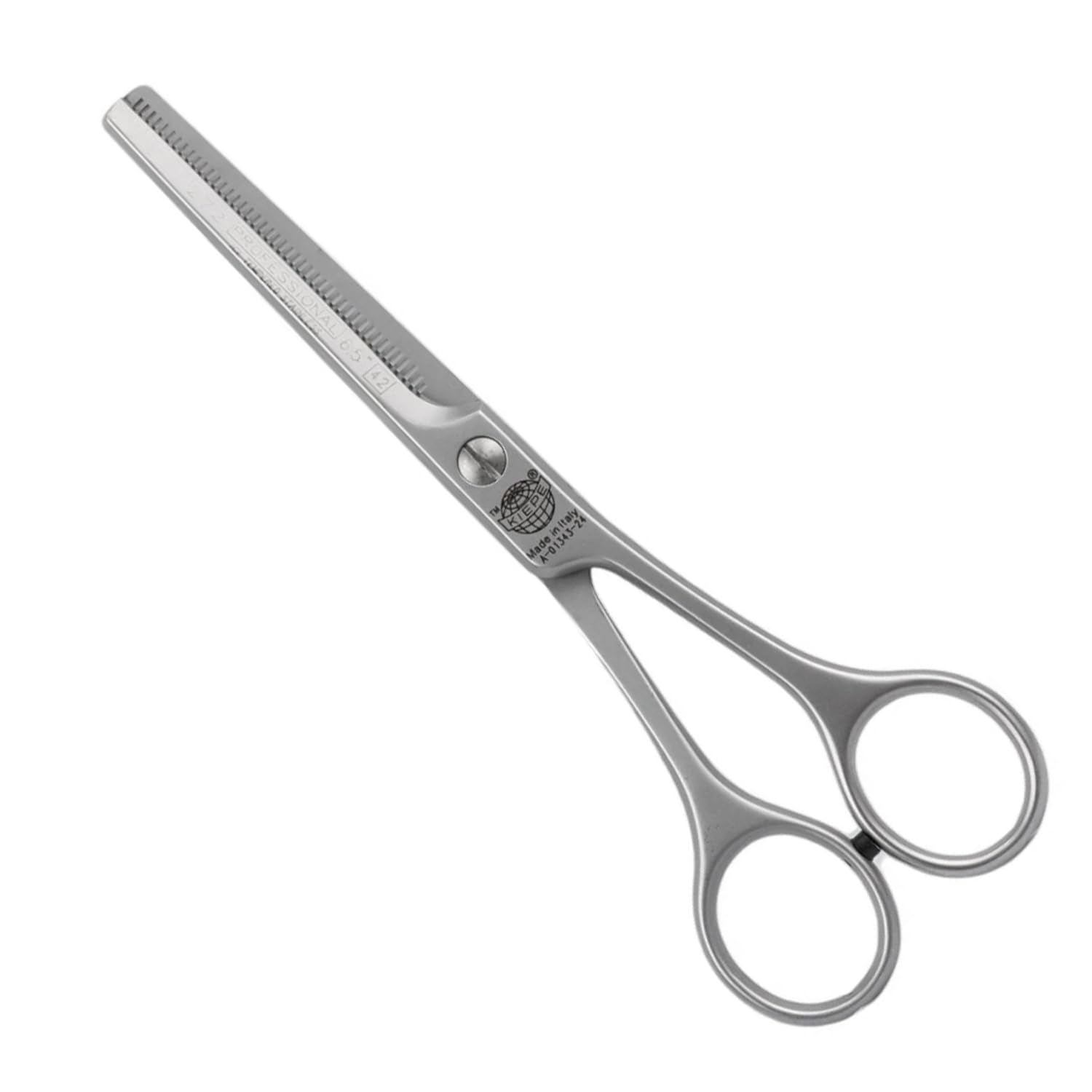 Kiepe 272 forbice professionale sfoltente 6,5 pollici con 42 denti, mezzo filo in acciaio inox con rapporto di taglio 30% per transizioni naturali e risultati uniformi professionali Made in Italy