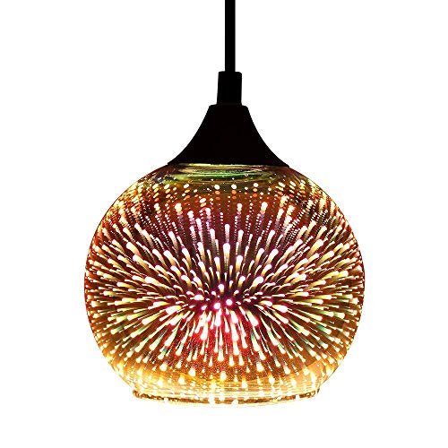 Lustre suspension 3D feu d'artifice moderne et plafonnier multicolore salon