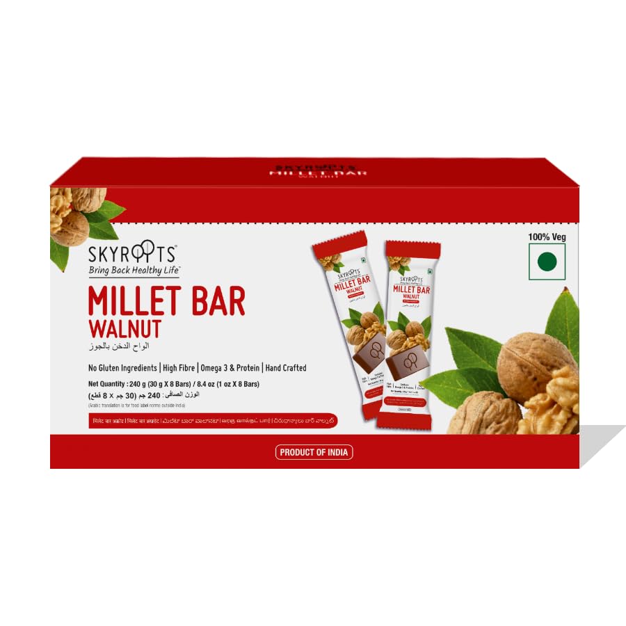See full amazon price history chart for Skyroots Healthy Millet Bar | Gluten Free & High Fiber | Energy Bar | soure of Protein Bar | Healthy Bar & Breakfast Bar |Walnut flavor| 240 g Each 8 Bars Skyroots Healthy Millet Bar | Gluten Free & High Fiber | Energy Bar | soure of Protein Bar | Healthy Bar & Breakfast Bar |Walnut flavor| 240 g Each 8 Bars (B08X18PGXQ) Amazon Price History, Amazon Price Tracker