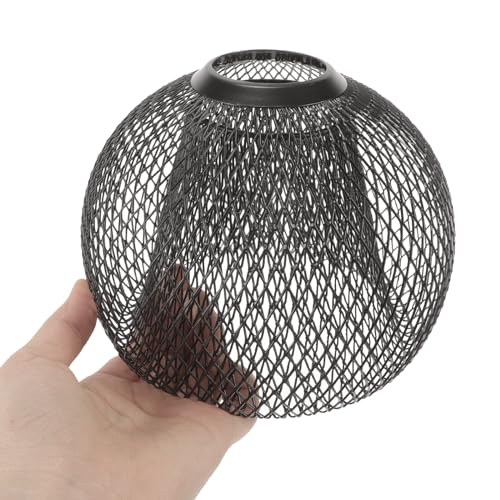 Image of Hollow Lampshade Ceiling Fan Globe Replacement Wire Lampshade Mesh Lamp Shade Metal Pendant Light Shade Replacement Light Bulb Double Layer Iron Shell