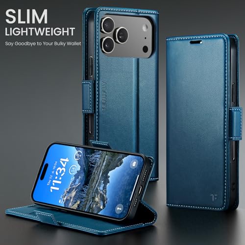 Tenifly for iPhone 17 Pro Max Case Wallet with RFID Blocking Card Holder, PU Leather Kickstand Protective Flip Phone Cover Fit for iPhone 17 Pro Max 6.9" Blue by Tenifly - Used condition - Image 9