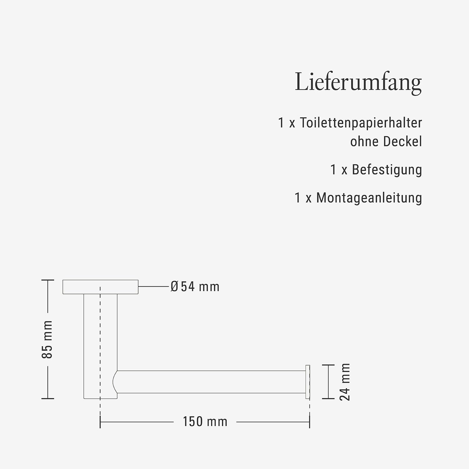Villeroy & Boch Elements Tender Toilettenpapierhalter, rund – Gold | Ohne Deckel, zur einfachen Wandmontage, aus Zink, TVA15101400076