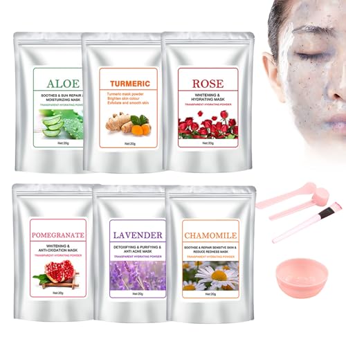 Hydro Jelly Peel Off Mask Powder, 6 unidades Peel-Off Jelly Facial Mask Salón de Belleza Mascarilla Profesional de Modelado de Spa Mascarilla Arcia/Barro o Casa-Diy-Gel Mascarilla en Polvo para el