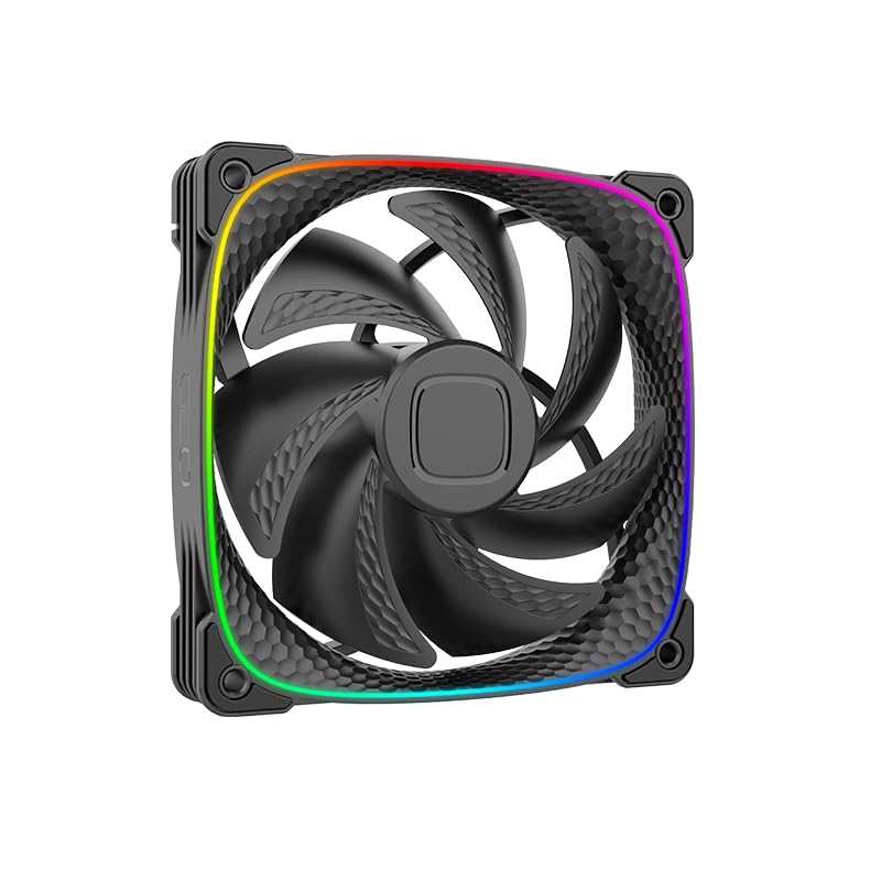 Squama 2503 RGB PWM Fan – 120 mm – 1 Pack – Performance & Silent Balance – Dual Lighting Loop – Scheda madre SYNC con 5V 3pin – 4pin PWM – Nero (GEO-S2503B-1)