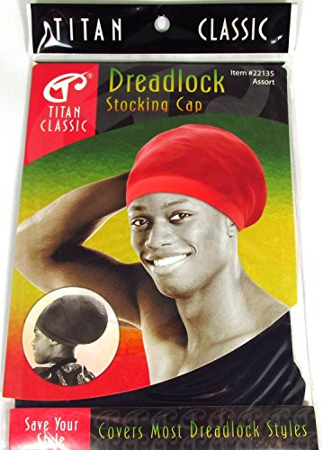 Titan Classic Dreadlock Stocking Cap Navy 2 pieces, Kufi cap, rasta, afro, thick and thin. Spandex, bandana, turban, bonnet, one size fits all, men and women, boys and girls, adults and kids, jumbo, long, for all hair styles and types, skull cap, beanie,…