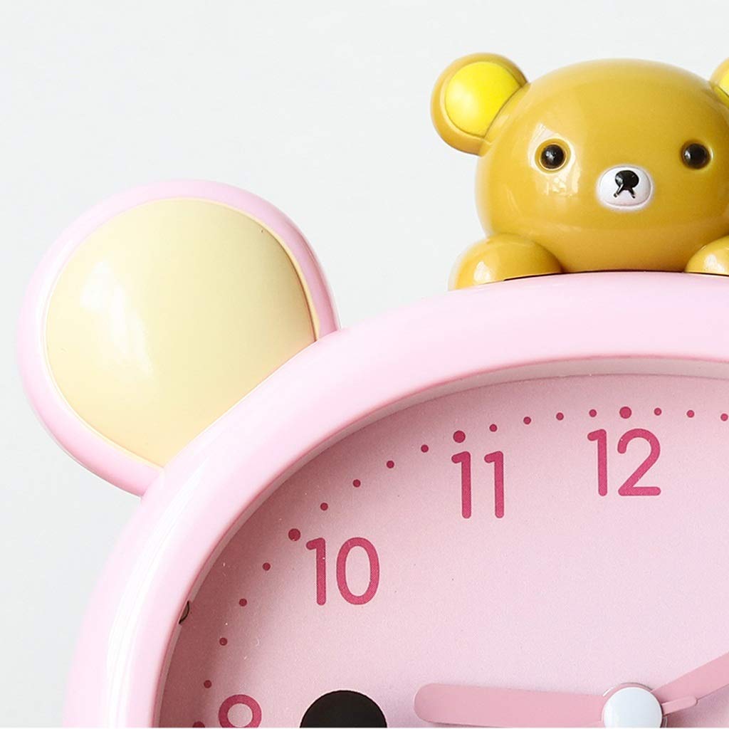 Schreibtischuhr Kinderwecker Tisch Schlafzimmer Nachttischwecker Stumm Niedliche Leuchtende Lampe Nachttischwecker Tisch Jungen und Mädchen Studenten Wecker für Schlafzimmer,B
