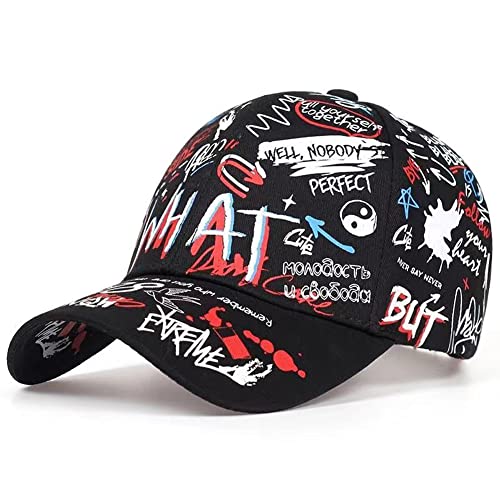 YY GEWETAO Mens Baseball Cap Adjustable Cotton Graffiti Doodle Sport Caps for Men Women