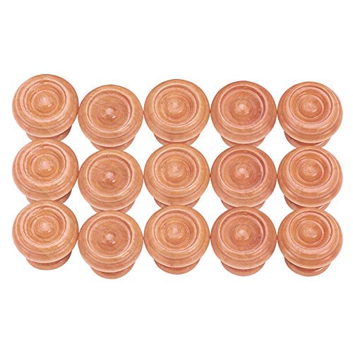 MroMax 引き出しハンドル 木製 木製引き出しノブ 取っ手 つまみ 引くノブ ハンドル 25個入り ネジ付き 25*25mm キャビネット 引き出し グリップ 家具 食器棚 木製ラウンド ドア ウッドカラー