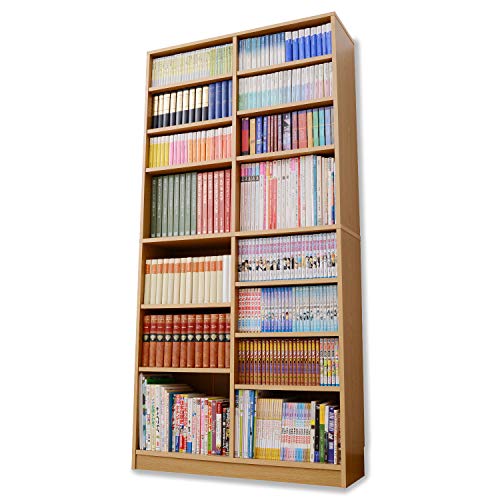 山善 本棚 幅90.5×奥行29×高さ184cm 8段 棚板可動 巾木カット オープンラック 大容量 組立品 ライトブラン CPB-1890J(LBR)