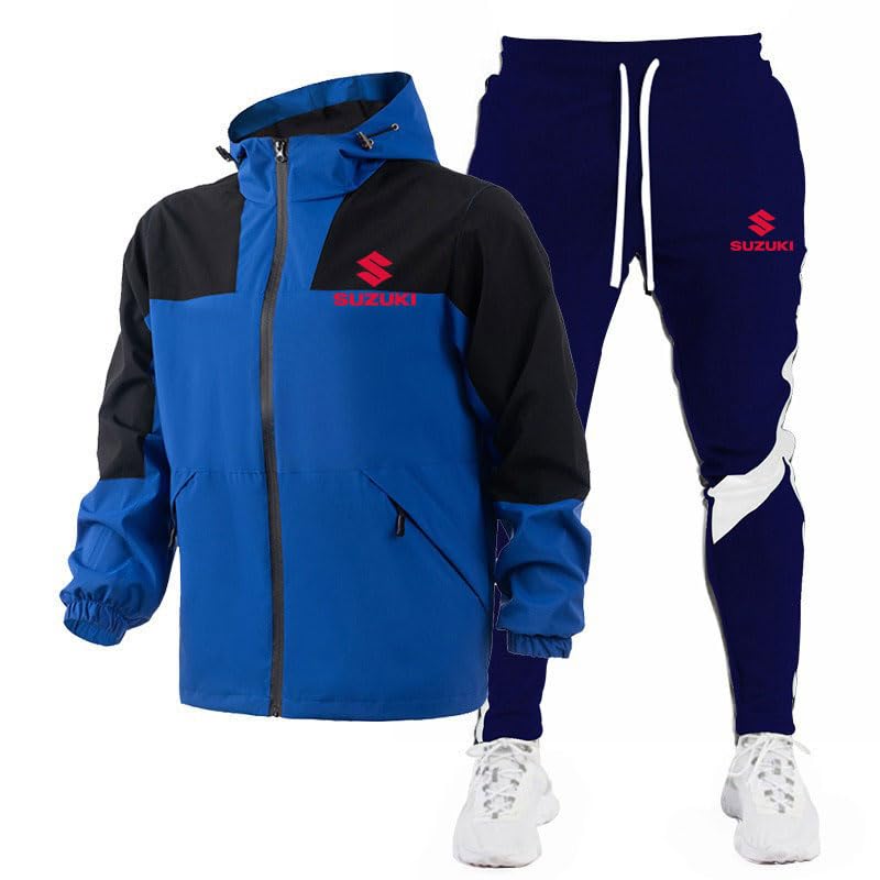 SPONYBORTY Vestes imperméables pour hommes ensemble de survêtement Su-ZUki costume de Jogging en plein air pull à capuche + pantalon ensemble d'alpinisme...
