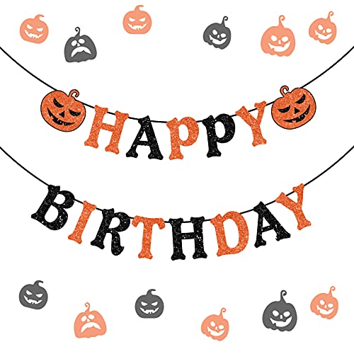 Funmemoir Banderole « Happy Birthday » pour Halloween Cover