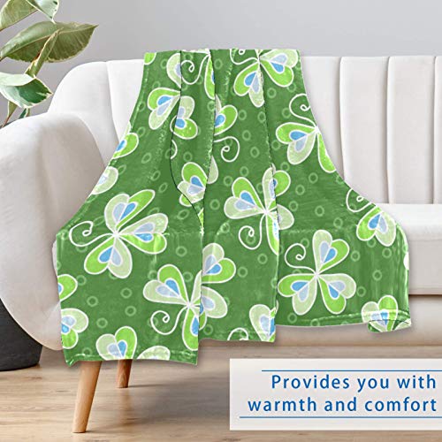 Couverture chaude à motif trèfle thermorégulatrice pour lit