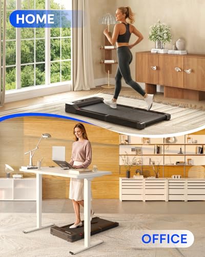 Image of FLEXISPOT Foldable Walking Pad Treadmill for Home Office, Under Desk Treadmill with Fold-in-Half Design, Quiet Brushless Walking Experience, 264 LBS Capacity, Easy Storage