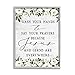 Stupell Industries Wash Hands Say Prayers Jesus Germs Everywhere Phrase Grey Framed Wall Art, 16 x 20, Off- White