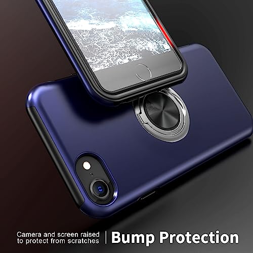 Coque iPhone SE 2020 bleu magnétique mince béquille antichoc - 7