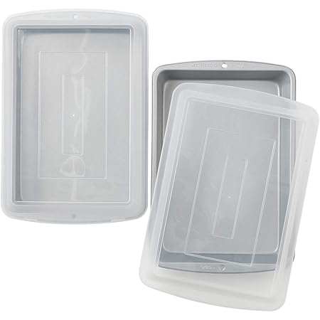 Wilton Recipe Right Non-Stick 13 x 9-Inch Covered Oblong Baking Pan with Lid, Pack of 2