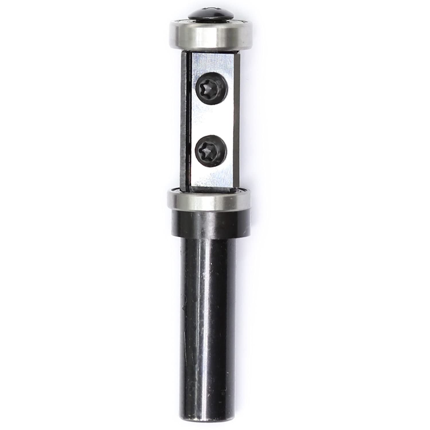 Flush Trim Router Bit Top and Bottom Double Bearings Trimmer Cutter Blades 1/2" Inch Shank Pattern Woodworking Tool with 30×12×1.5mm Replaceable Indexable Carbide Cutters Double Edges: Tools & Home Improvement