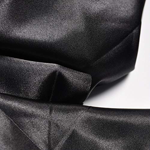 Charmeuse Tela negra satinada, 60 pulgadas de ancho, sedosa, para bodas, novias, decoración, moda, manualidades de ropa por 6 yardas