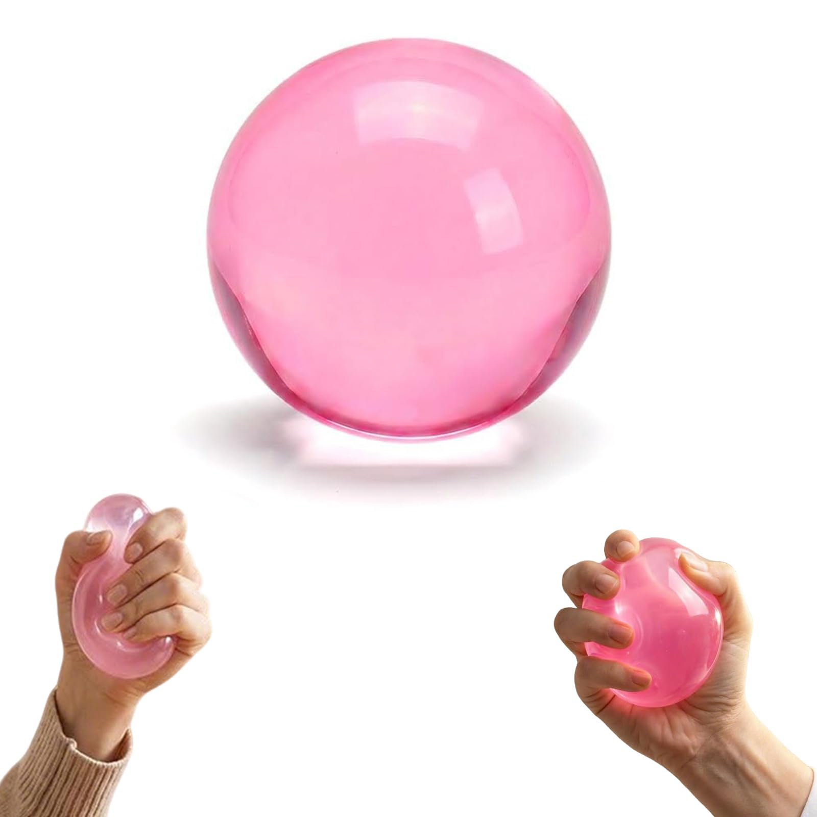 Apple/Coconut Oil Stress Ball, 2026 New Soft Fruit Squishy Coconut Squeeze Stress Shapeable Ball, Non-Sticky Slow Rising Squeeze Balls, Portable Desk Squishies for Relaxation and Focus (Pink 2) — image 1