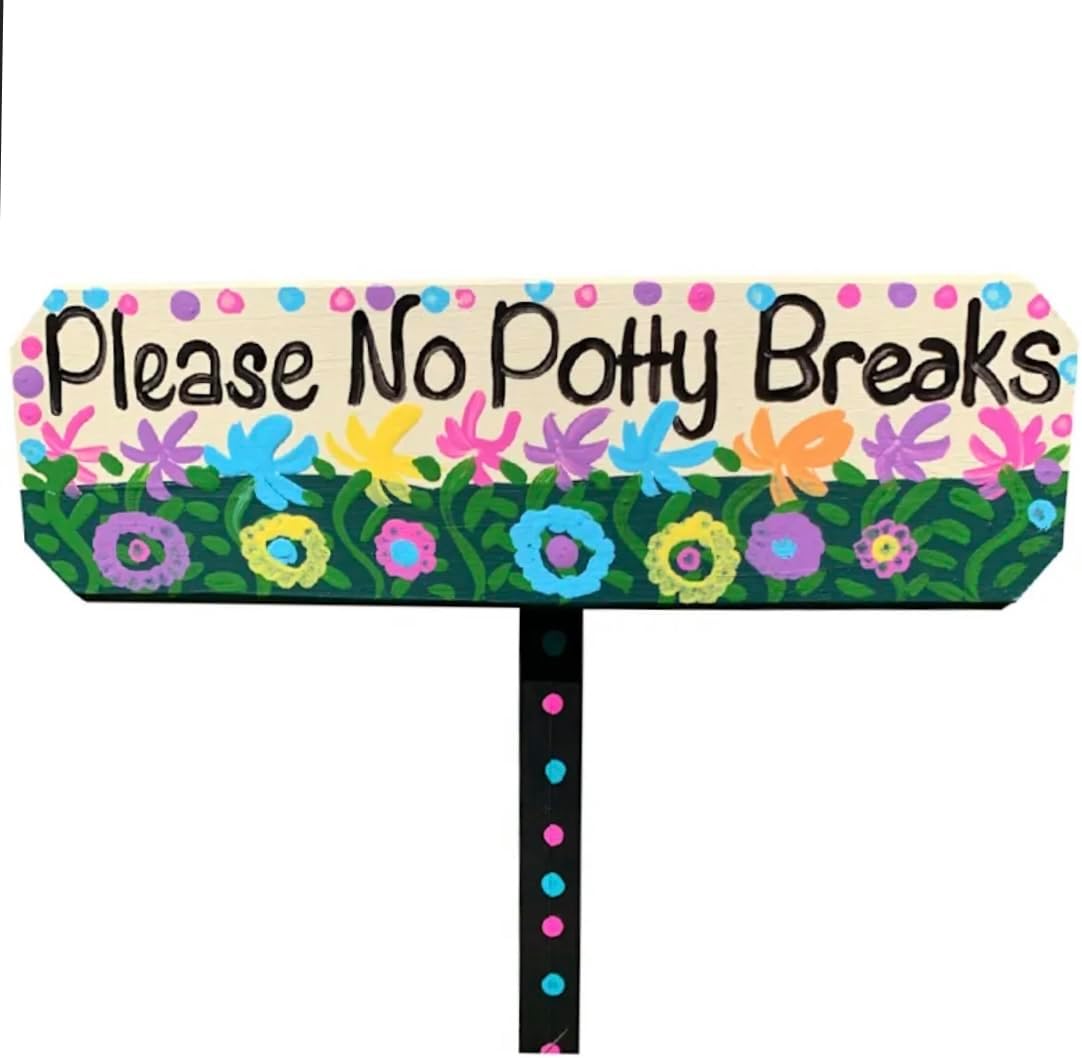 Please No Potty Breaks weather protected sign with composite stake Curb Your Dog No Peeing outdoor garden decor petwalker reminder