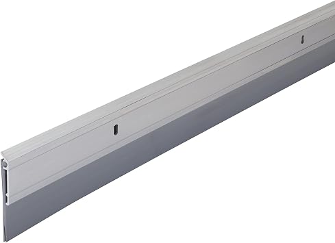MD Building Door Sweep, Heavy-Duty Screw-On, Silver, 36in | Blocks Drafts Moisture Dust Insects, Cut-To-Length With Hacksaw, Screws Included, Heavy-Duty Aluminum